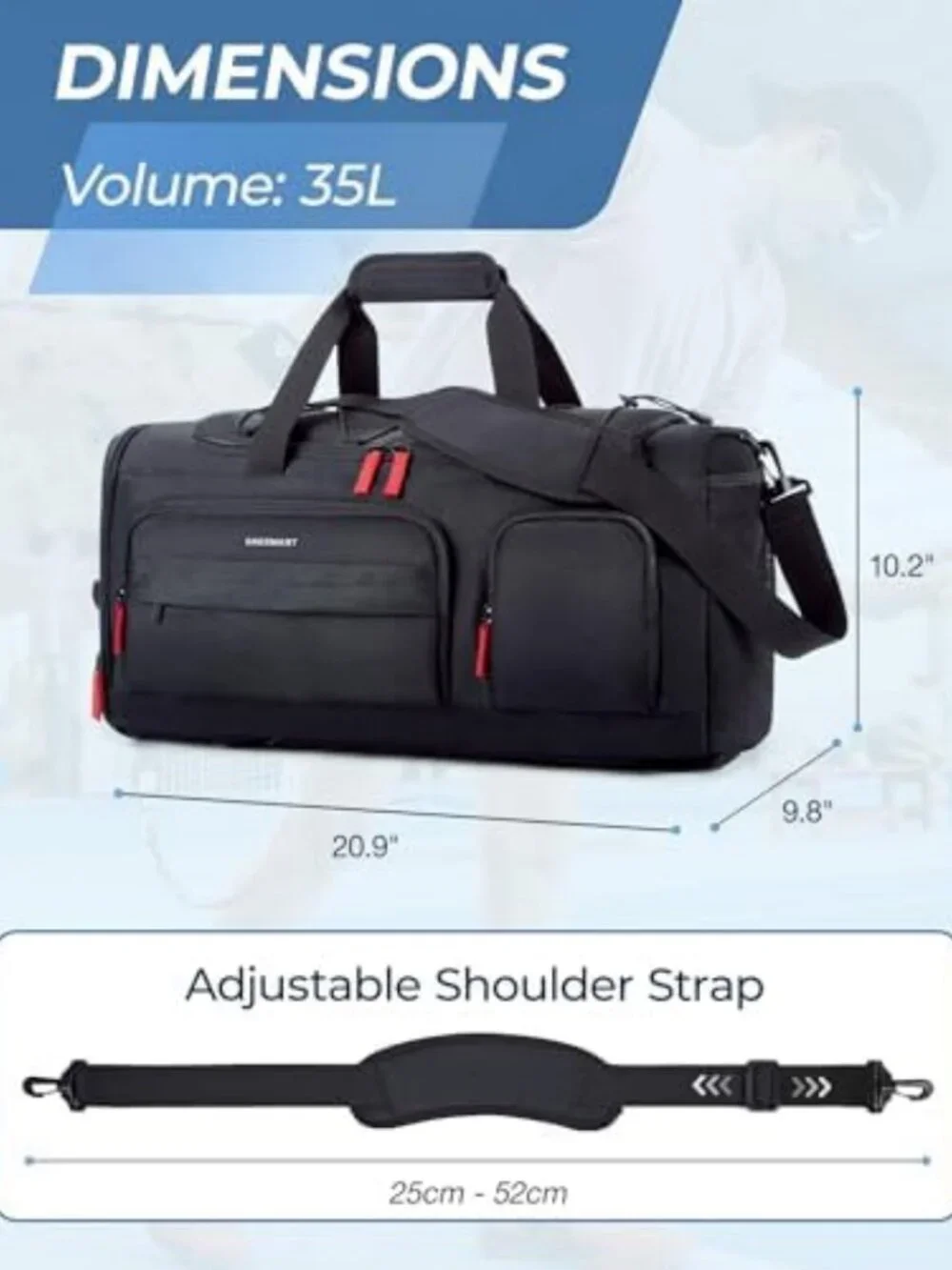 Versatile Gym Bag for Men | Athletic Sports Backpack & Travel Duffel for Hiking